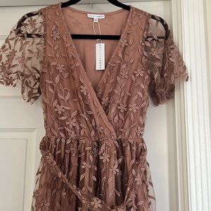 Marseille Embossed Maxi Dress in Dusty Rose